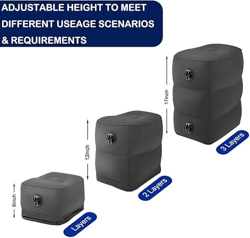 Miniatura 2 de Reposapiés de viaje para avión, cama inflable de avión para niños pequeños, almohada de descanso de pies, artículos esenciales de viaje para niños,