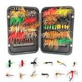 Umllpet 100 STK Fliegenköder Set Forelle Barsch magnetische Box