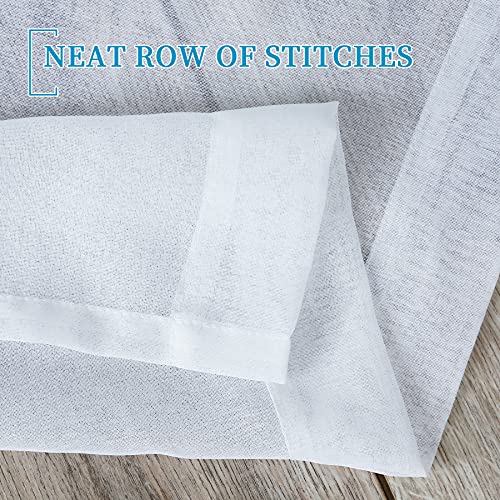 Anjee 4 Panels White Sheer Curtains 108 Inches Long Rod Pocket Semi Sheer Curtain Translucency Balance Privacy Voile Window Drapes For Outdoor Patio Yard Glass Dining Room Living Room, 52 X 108 Inch #TOP5