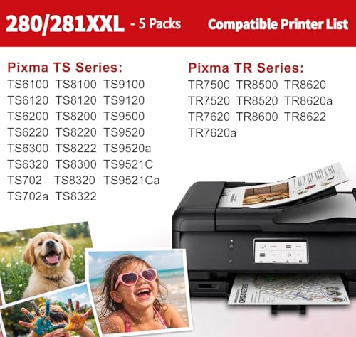 Image of PGI-280XXL /CLI-281XXL Compatible Ink Cartridge Replacement for Canon Printer Ink 280 & 281 Cartridge for Canon PIXMA TR8620 TR8520 TR8600 TR8500 TR7520 TS6320 TS6220 TS6120 (10)