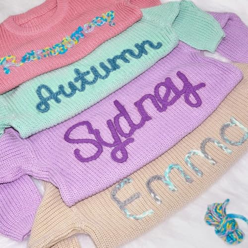 Pull brodé avec nom de bébé en maille haut de gamme et douce