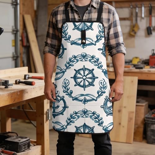 Delantal de trabajo con diseño náutico unisex miniatura 5