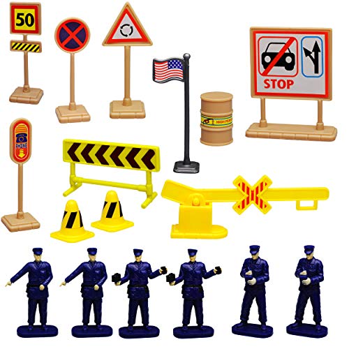 20 TLG. Set: Metall Polizei Station mit Fahrzeugen und Zubehör 1/43 – Bild 4