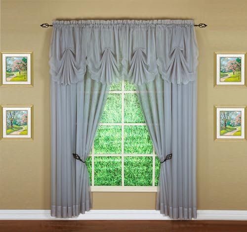 Today's Curtain Emelia Original Voile Panel 90", Grey, 60" W x 90" L