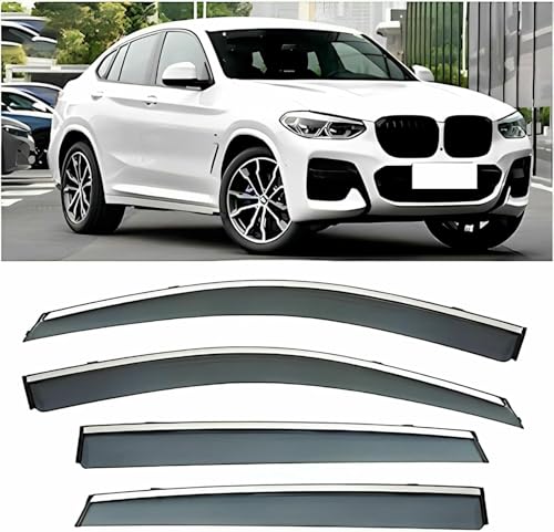 Déflecteurs d'air pour vitres latérales de BMW X4 2018-2022 - Lot de 4 protections pluie