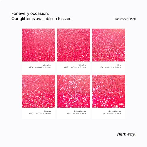 Hemway Ultra Sparkle Glitter Fluorescent Pink 100g Fine | Glitter for Arts & Craft, Makeup, Nail Art, Crafting, Card Making, Sparkle Decoration - Image 2