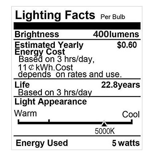 LED Refrigerator Light Bulb, 40W Equivalent 120V A15 Fridge Freezer Waterproof Light Bulb, Used for Home Lighting Such as Freezer, Kitchen, Bathroom, etc. Non-dimmable E26 5W White 5000K 2Pack
