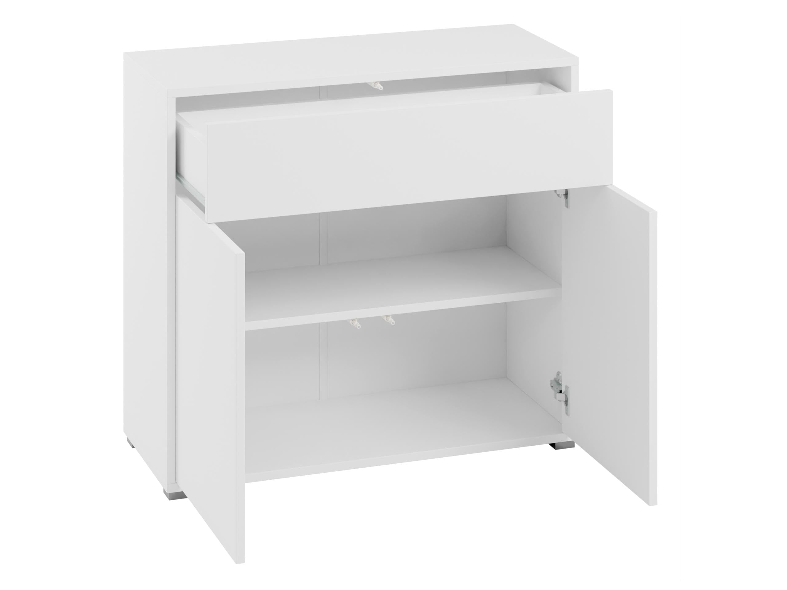 Mirjan24 Kommode Gesita 2D1SZ mit 2 Türen und 1 Schublade (Cashmere) | Grifflose Mehrzweckkommode mit Push-to-open-System, geräumigen Fächern und Rollenführung, B/H/T: 100/93/40 cm