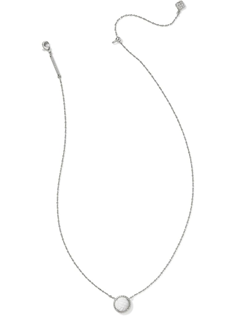 Silver Kendra Scott Volleyball Short Pendant Necklace