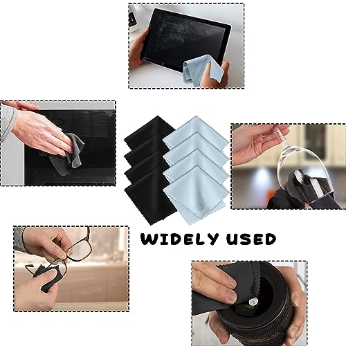 Miniatura 5 de 8pcs Toallitas Limpia Gafas, Paños De Limpieza De Microfibra Para Lentes, Paños De Microfibra Para Limpiar, Para La Limpieza De Los Lentes, Gafas, Tabletas, Telefonos Negro Y Azul
