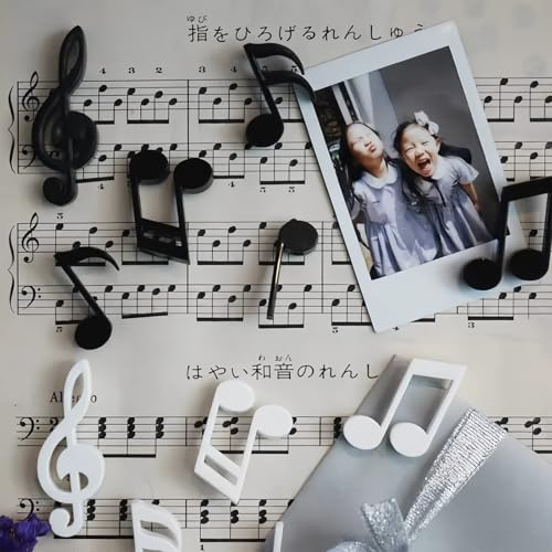 Set de 12 imanes decorativos con notas musicales para nevera miniatura 4