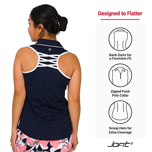 Jofit Apparel Women's Athletic Clothing Racerback Polo For Golf & Tennis, Size Small, Midnight #TOP3