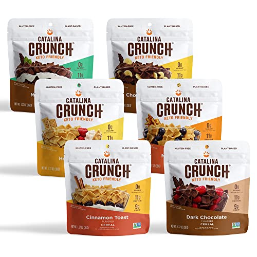 Catalina Crunch Keto Protein Cereal Variety Pack (6 Flavors, Single Serve Bags) | Low Carb, Zero Sugar, Gluten Free, Fiber | Keto Snacks, Vegan Snacks, Protein Snacks | Keto Friendly Food #TOP14