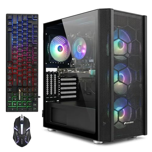 STGAubron Gaming PC Desktop,Corei7 8th Gen,RTX 3060 12G,32G DDR4,1TB SSD