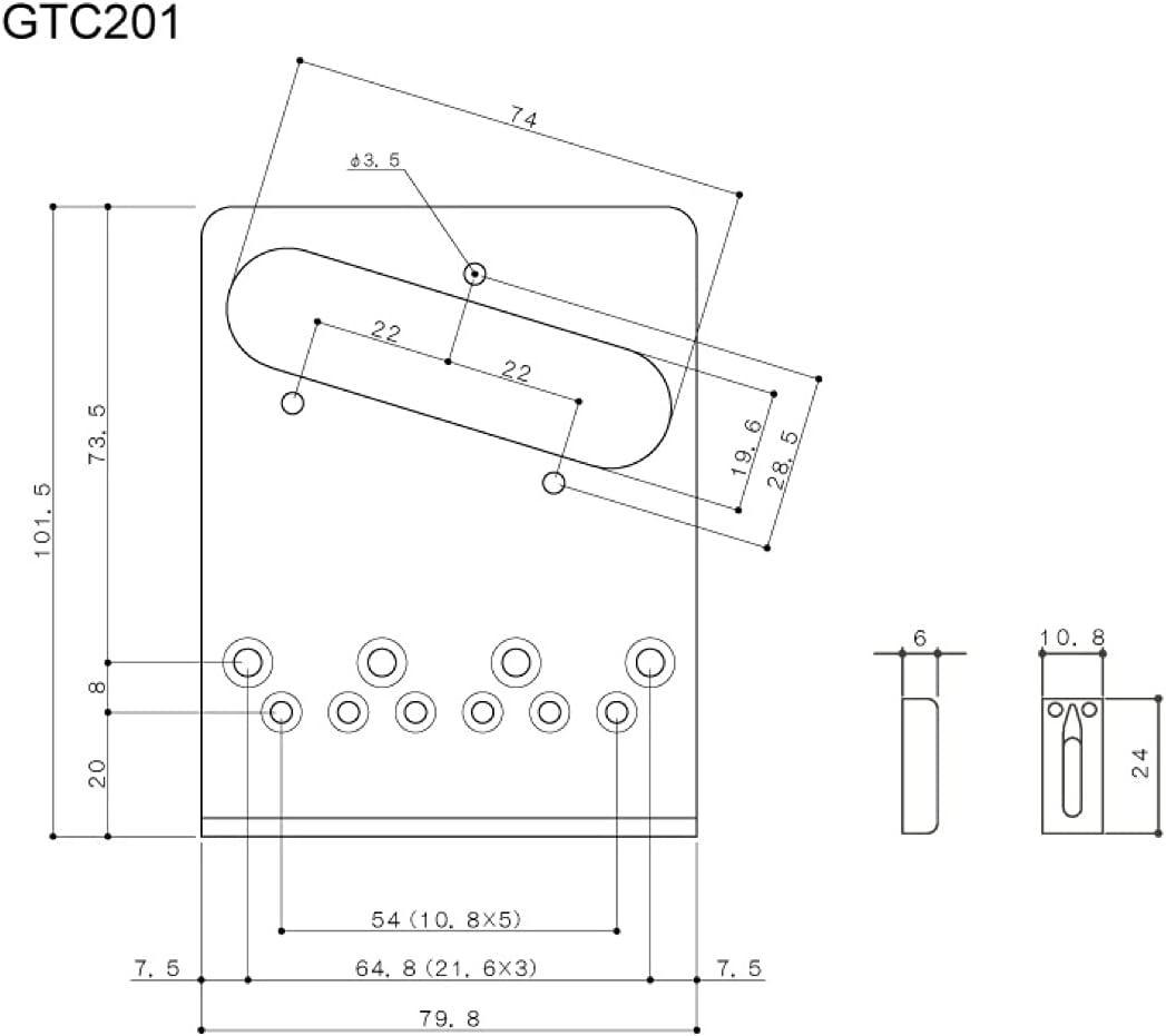 Gotoh Modern Bridge for Tele Gold