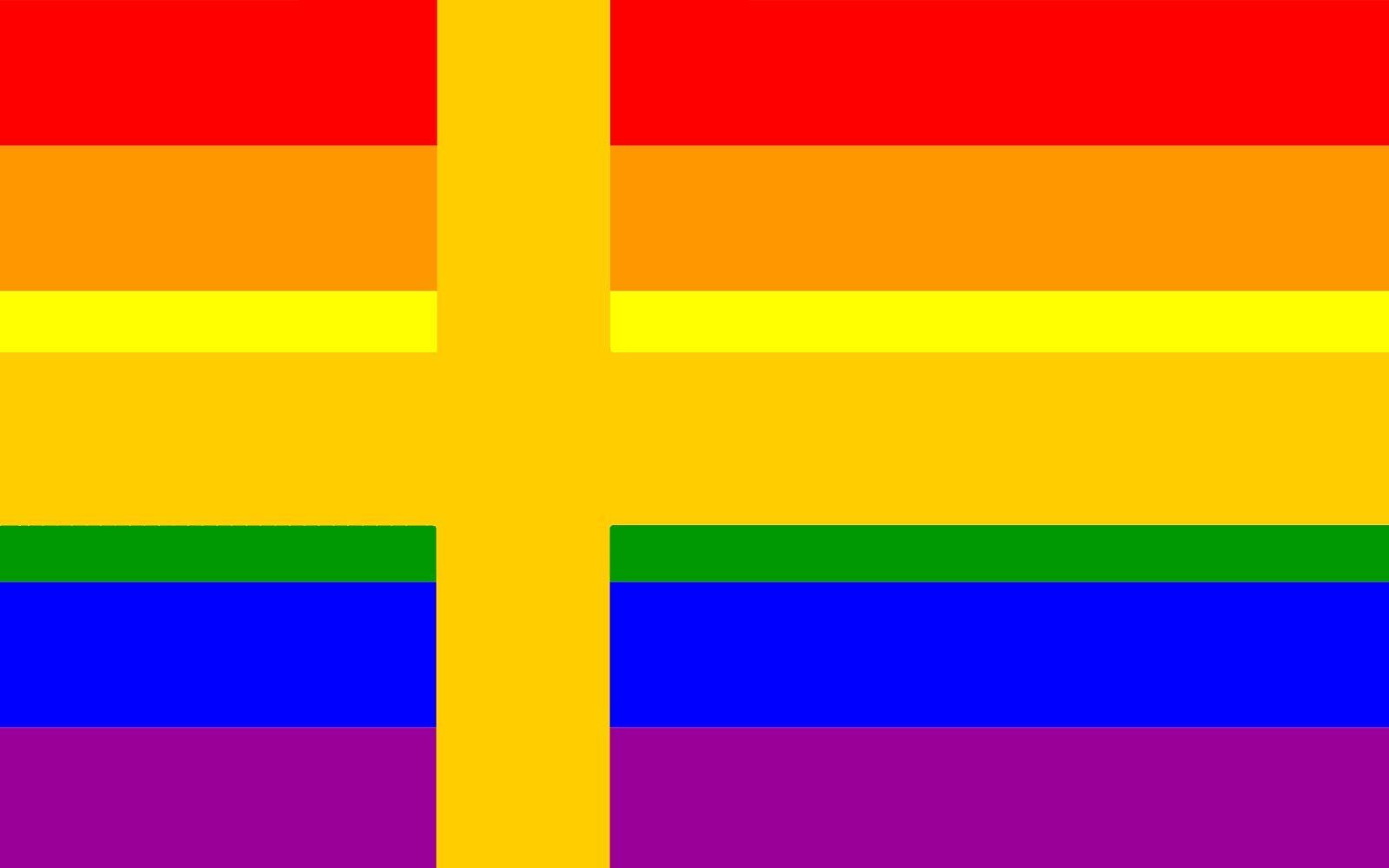 Drapeau Swedish Gay Pride de 1,35m² idéal pour décorer votre balcon
