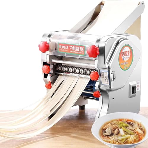 Machine À Pâtes Professionnelle 220 V En Acier Inoxydable,électrique Machine à Pâtes Laminoir,pour Fraîches Nouilles,Spaghettis,Lasagnes,RollerWidth16cm-KnifeWidth1.5mm