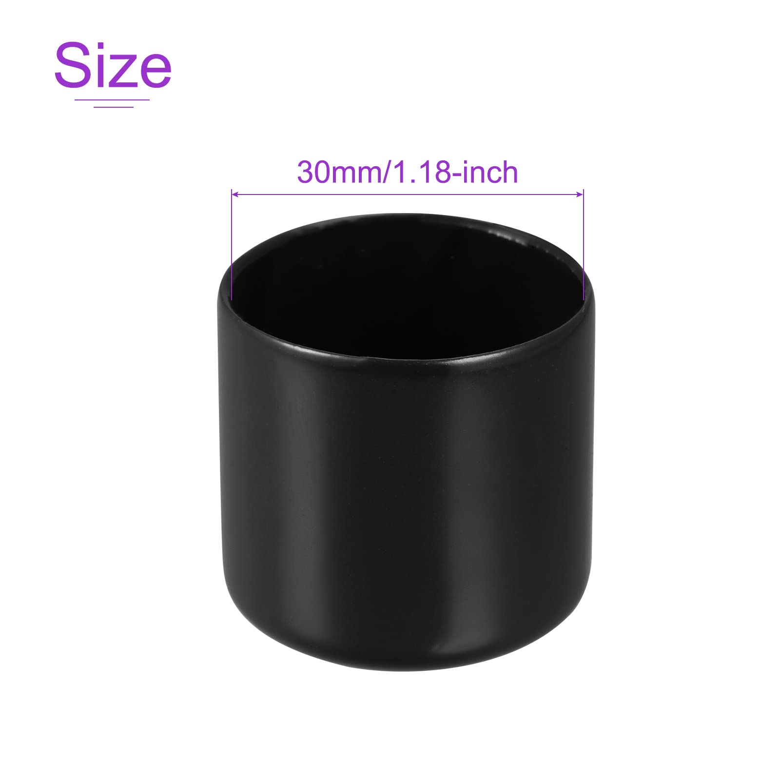 DMiotech 10 Pack 30mm ID Black Screw Thread Protectors Rubber End Caps Bolt Covers for Screw Bolt Furniture Pipe - Image 4