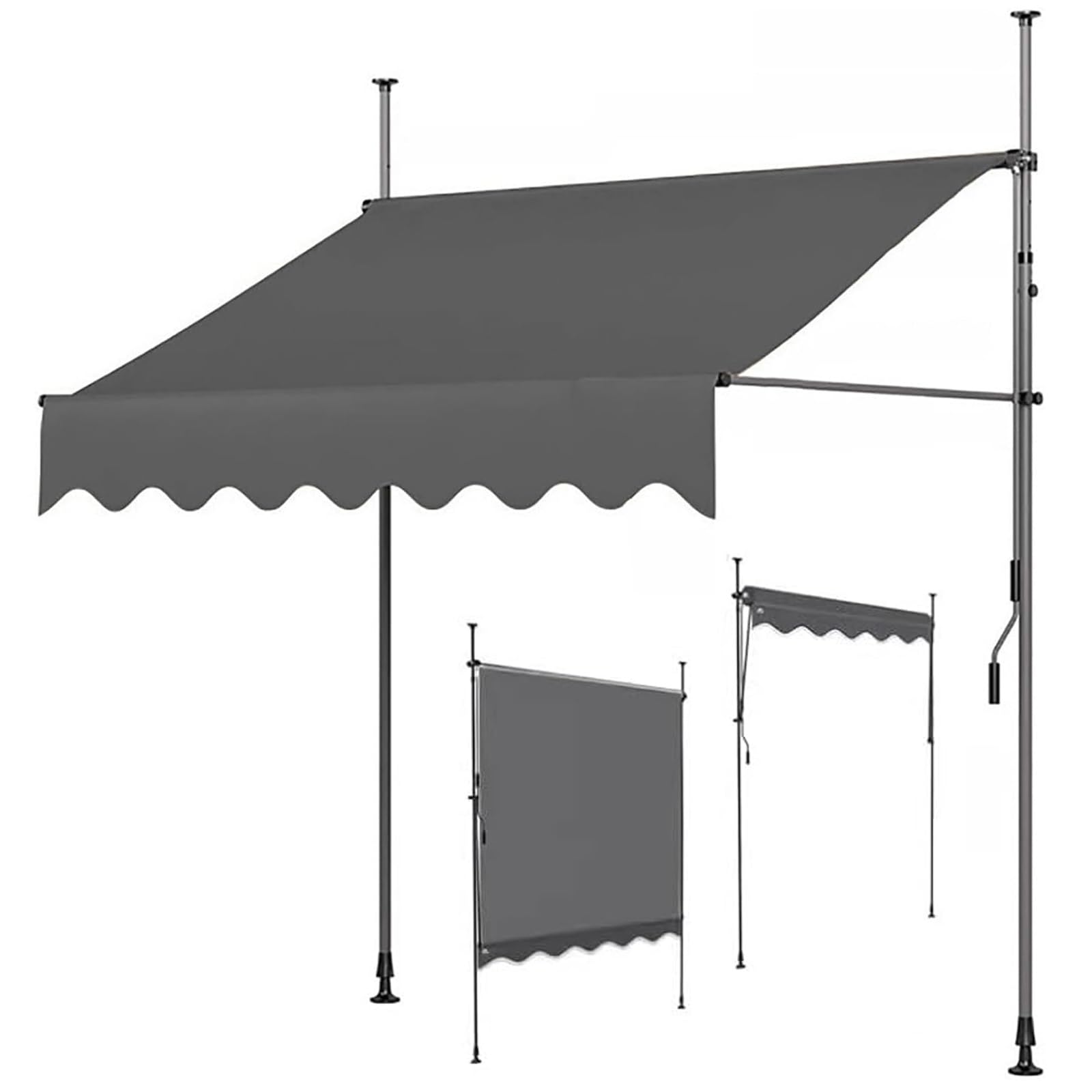Store banne rétractable manuel vert 350x120 cm pour ombre sur balcon