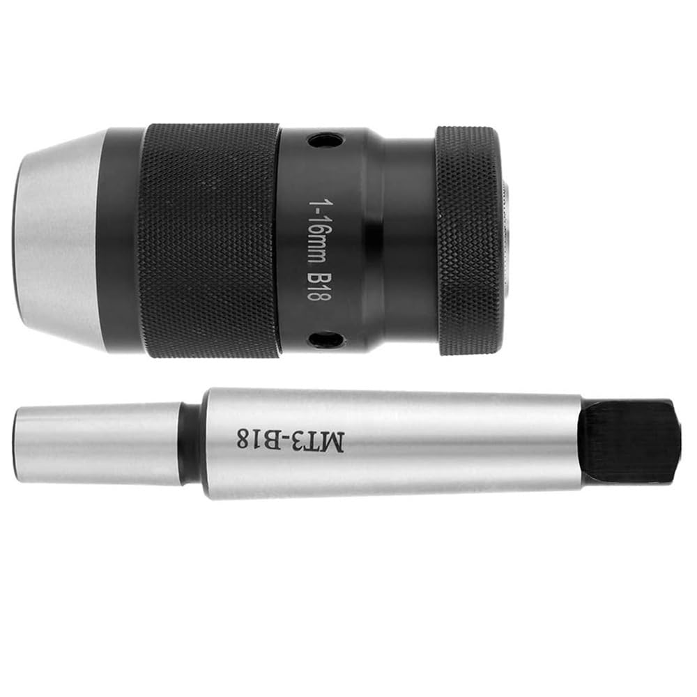 Mandrino per trapano elettrico Mandrino autoserrante for trapano da tornio senza chiave, acciaio 45#, capacità 1-16 mm, mandrino for con attacco conico MT3-B18
