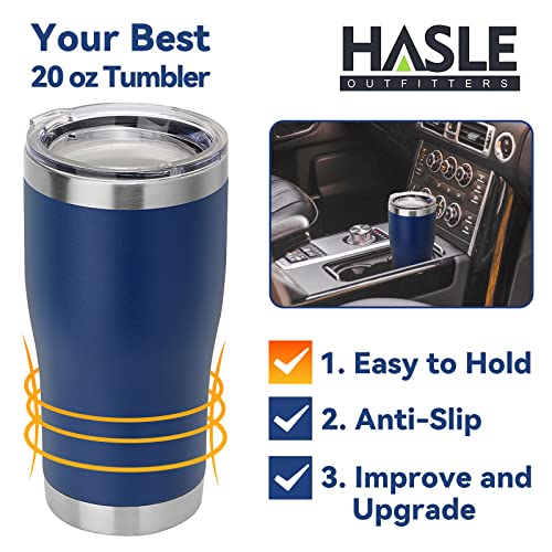 Image of HASLE OUTFITTERS 20 oz Tumbler Bulk, Stainless Steel Tumblers with Lid, Vacuum Insulated Tumbler, Double Wall Powder Coated Cup, coffee mugs, Navy Blue, 12 Pack