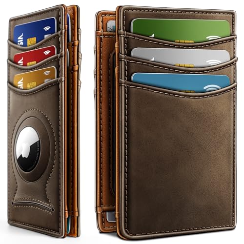 Image of BULLIANT Slim Wallet For Men 12Cards,Magnetic Flip Build-in Money Clip Airtag Compatible-RFID Blocking