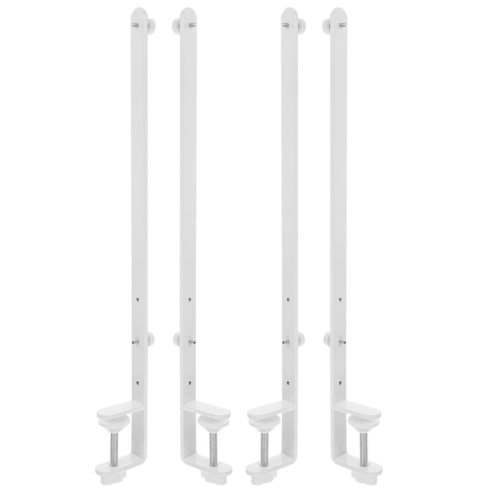 Morsetto da Scrivania in Ferro Regolabile per Pannello Forato, Supporto Bianco 4 Pezzi, Adatto per Spessori da 1 a 5,5cm, per Ufficio Domestico e Laboratorio