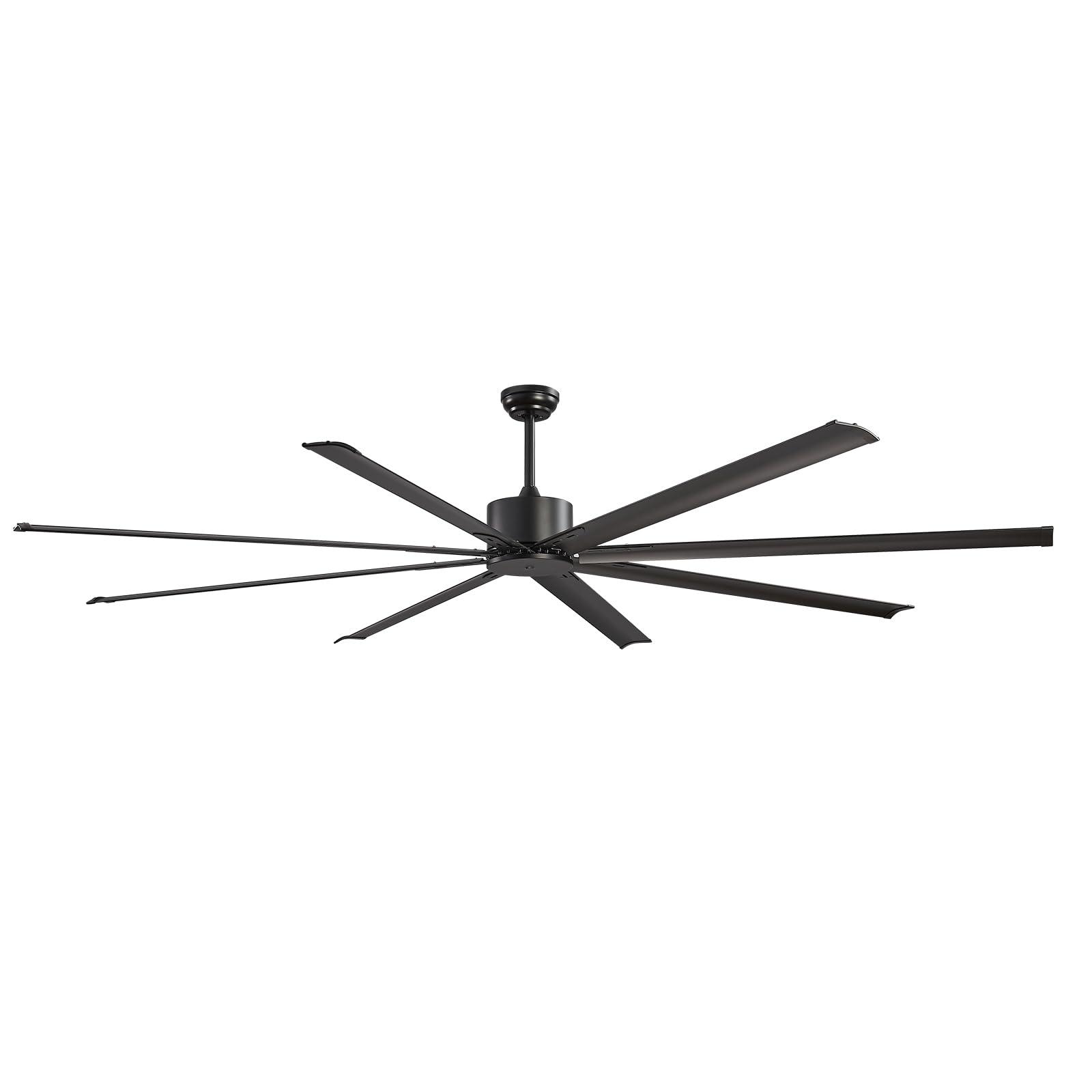VEVOR Ventilador Moderno de Techo sin Luz 243 cm con Mando a Distancia 6 Velocidades, 8 Aspas de Aluminio, Motor DC Reversible, para Dormitorio, Salón, Interior, Exterior, Negro, Φ 2430 x 705,8 mm