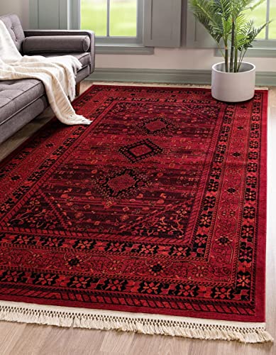 Unique Loom Tekke Collection Area Rug - Sheibani (3' 3" x 5' 3" Rectangle, Red/ Black)