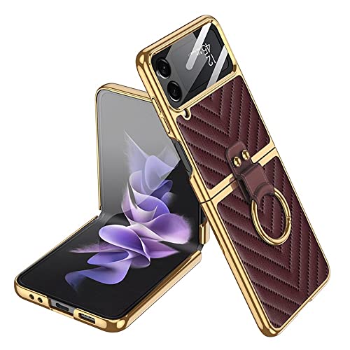 Étui en cuir de luxe pour Samsung Galaxy Z Flip 4 protection intégrée