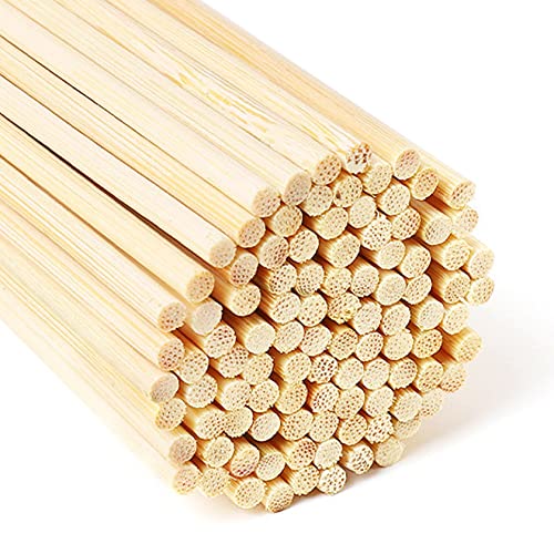Bâtonnets en Bois pour le Bricolage, Bâtons de Bambou, Baguettes en Bambou pour le Bricolage, de Longs Ronds, Baguettes en Bois pour Bricolage, Arts...