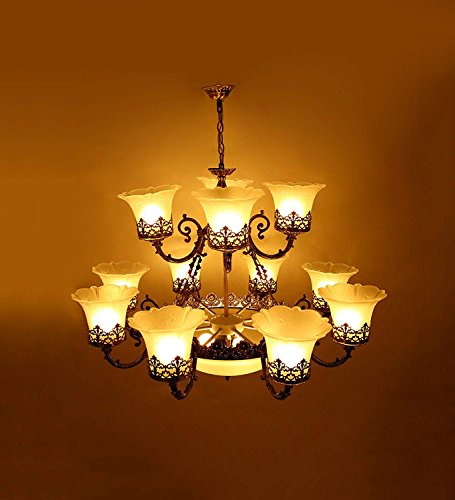 Image of Prop It Up Flush Mount Round 75 watts Antique Finish Chandelier, Bronze