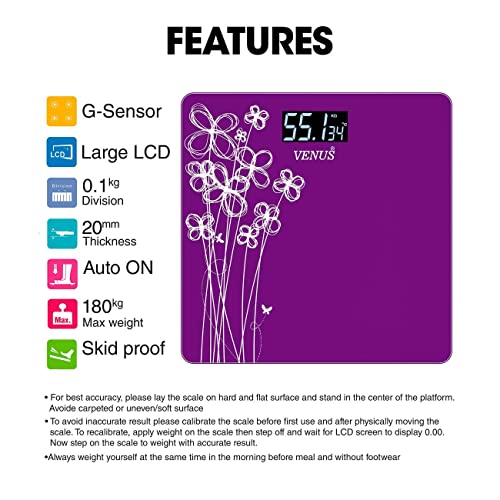 Image of Venus (Made in India) Electronic Digital Personal Bathroom Weight Machine for Body Weight upto 180 kg Weighing Scale with 24 Months Warranty