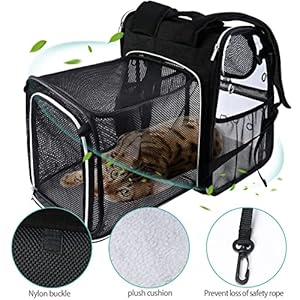   BAGLHER-Expandable-Pet-Carrier-BackpackPet-Bubble-Backpack-for-Small-Cats-Puppies-Dogs-Bunny-Airline-Approved-Ventilate-Transparent-Capsule-Backpack-for-Travel-Hiking-and-Outdoor-Use-Black