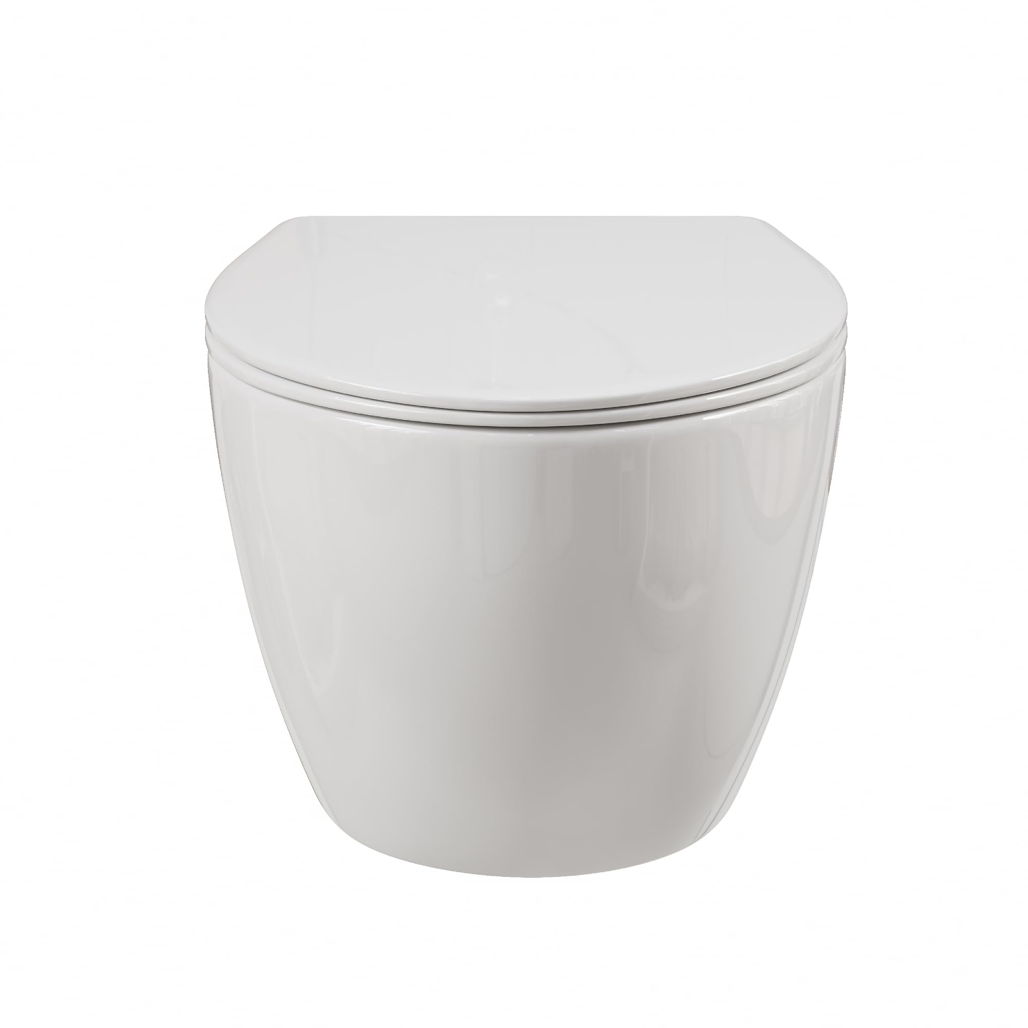 Cuvette WC Suspendu Blanc Toilette, Lunette WC avec Fermeture en Douceur Forme O, Cuvette Toilette Compact Design