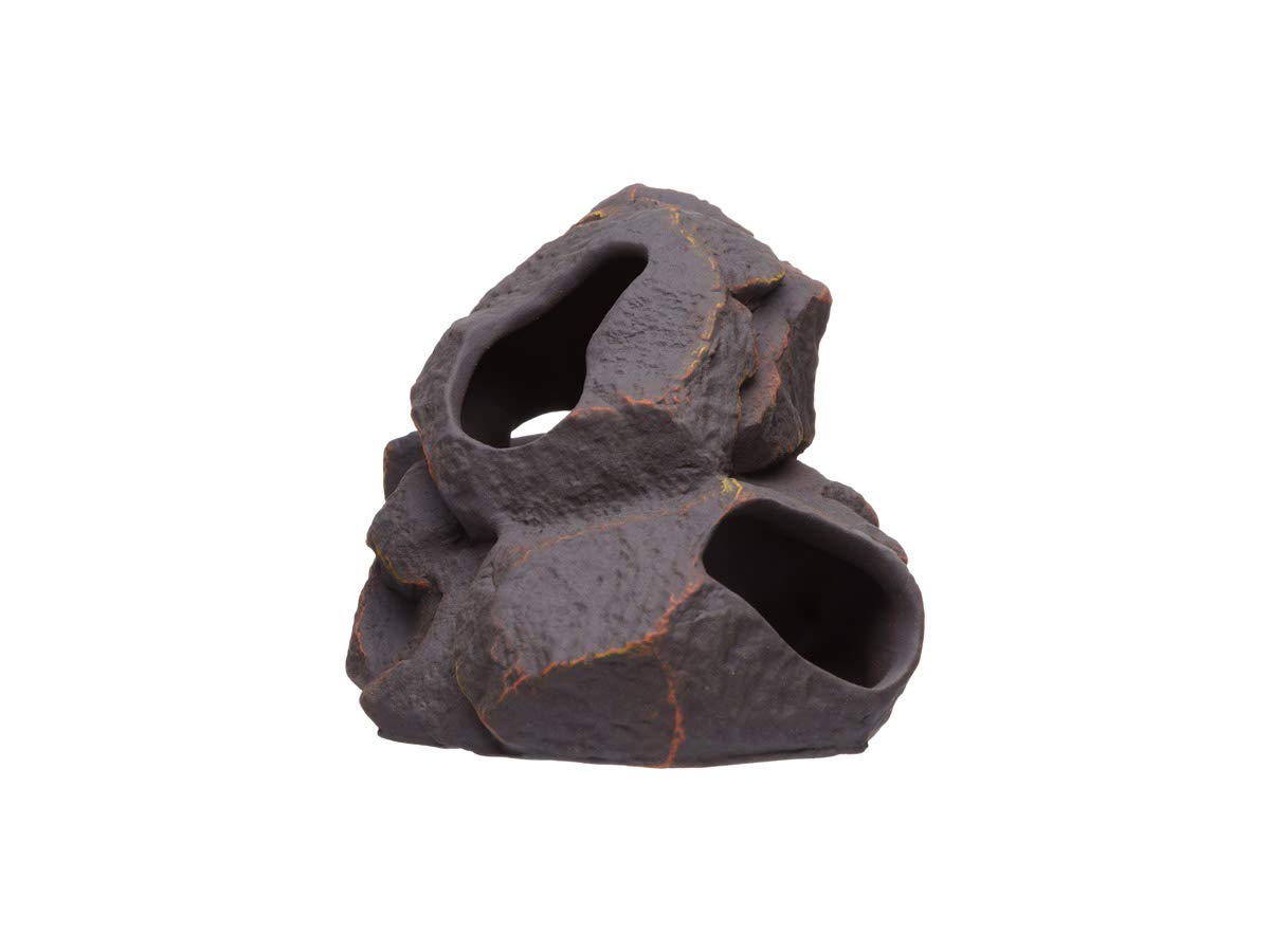 Plecoceramics Aquarium-Dekoration aus Keramik, Höhle, Betta-Stein, Dekoration für Aquarien, Versteck für die Zucht von Buntbarschen, Plecos, Betta-Spielzeug, Versteck (Magma-Stein)