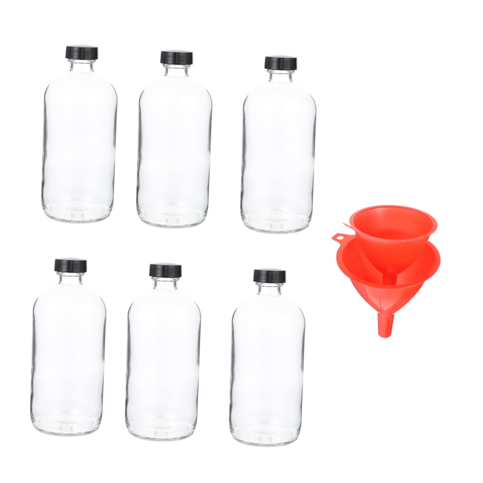 PRETYZOOM Frascos de Reactivo de Vidrio 8 Piezas con Embudo Botellas de Boca Pequeña para Laboratorio Frascos de Transparentes para Productos Químicos