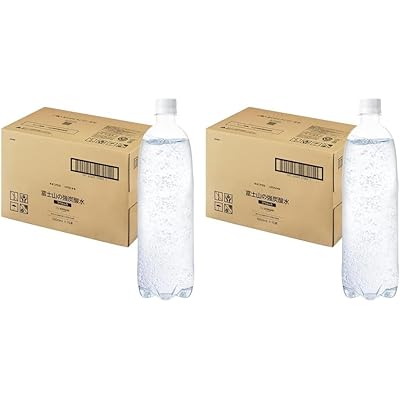 by Amazon 炭酸水 ラベルレス 1000ml ×15本 富士山の強炭酸水 バナジウム含有 ペットボトル 静岡県産 1L ボトル 割り材 (× 2)