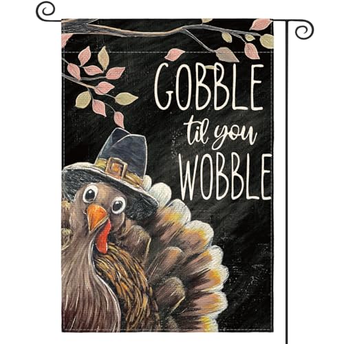AVOIN colorlife Thanksgiving Turkey Garden Flag 12x18 Inch
