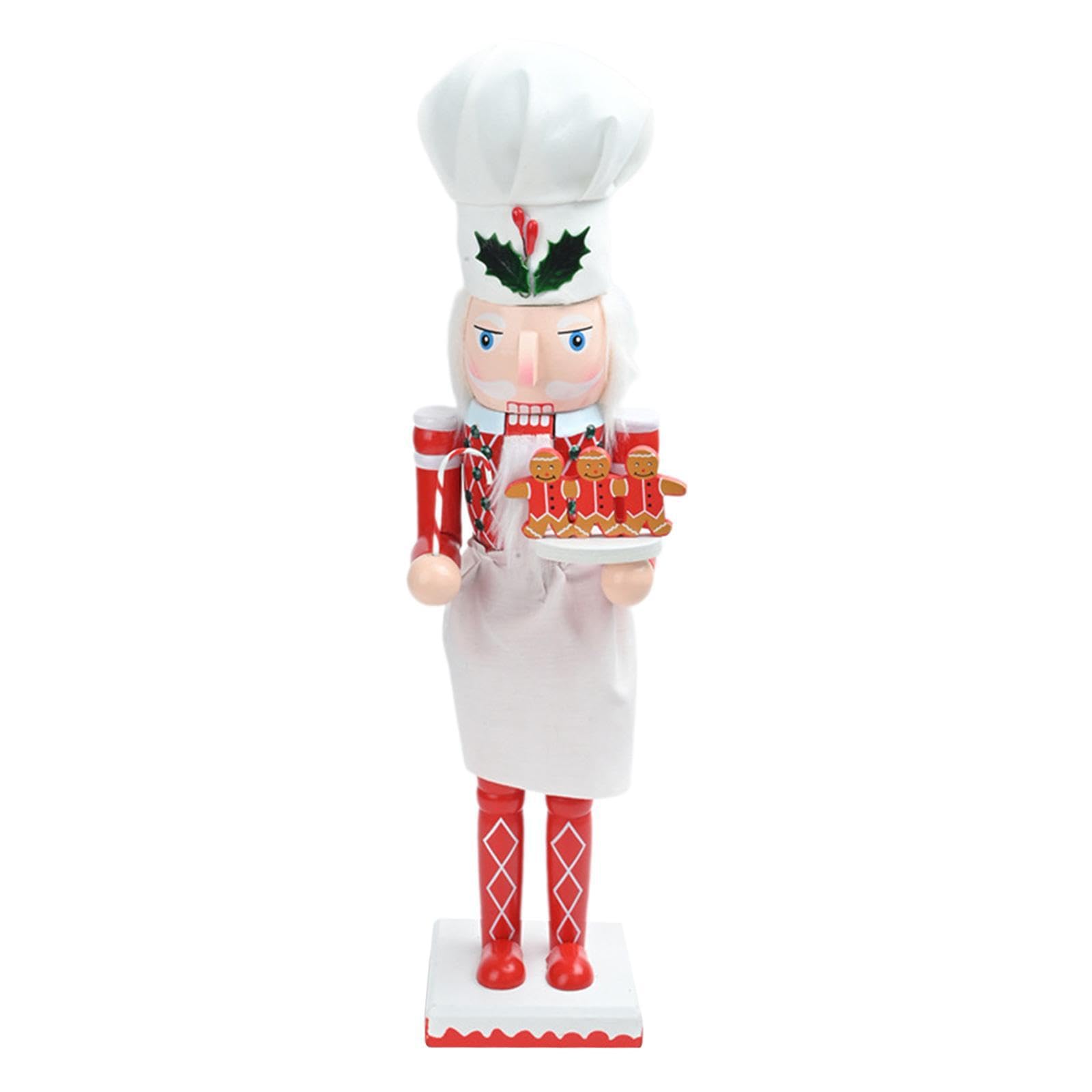 Kixzsaz Wooden Nutcracker Figure Home Decor Sculpture Classy Nutcracker Figurine Christmas Figurine Inspires Festive Memories Christmas Statue Stable Base