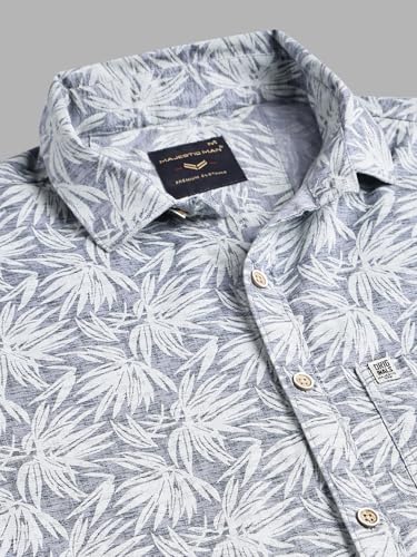 Image of Majestic Man Custom Abstract Printed Pure Cotton Slim Fit Casual Shirt