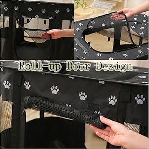 Foldable Pet Playpen Puppy Play Pen for Indoors Cute Small Dog Playpen Sturdy Playpen for Cats Outdoor xl Black  Cucciolini Doodles Foldable pet playpen puppy play pen for indoors cute small dog playpen sturdy playpen for cats outdoor xl black   cucciolini doodles