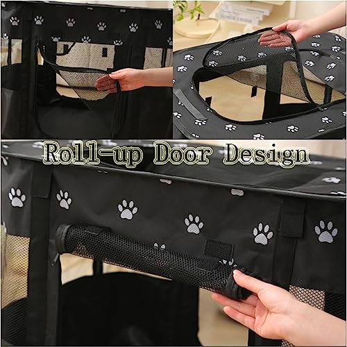 Foldable Pet Playpen Puppy Play Pen for Indoors Cute Small Dog Playpen Sturdy Playpen for Cats Outdoor xl Black  Cucciolini Doodles Foldable pet playpen puppy play pen for indoors cute small dog playpen sturdy playpen for cats outdoor xl black   cucciolini doodles