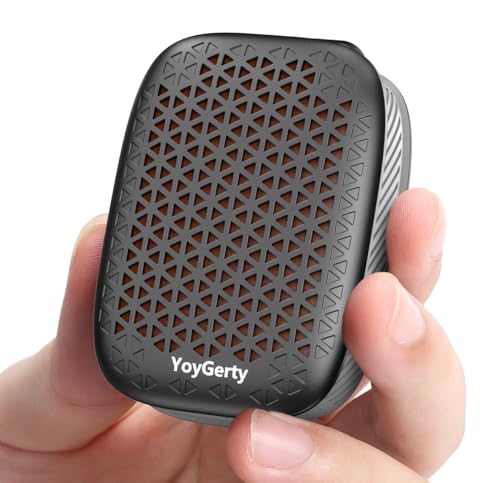 yoygerty 2026 Upgrade Wearable Bluetooth 5.4 Speaker, IPX7 Waterproof Clip-on Wireless Mini Portable Speakers, Built-in Mic, Hands-Free Music/Calls for Work/Cycling/Home/Party/Outdoor(Black)