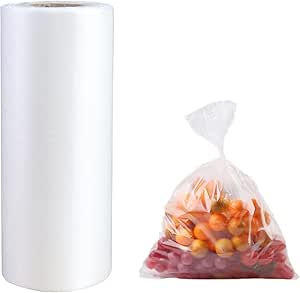 12inch X 16inch Plastic Produce Bag on a Roll, Clear Produce Bag for Fruits, Vegetable, Kitchen, Food Storage Bags, 350 Bags/Roll, White
