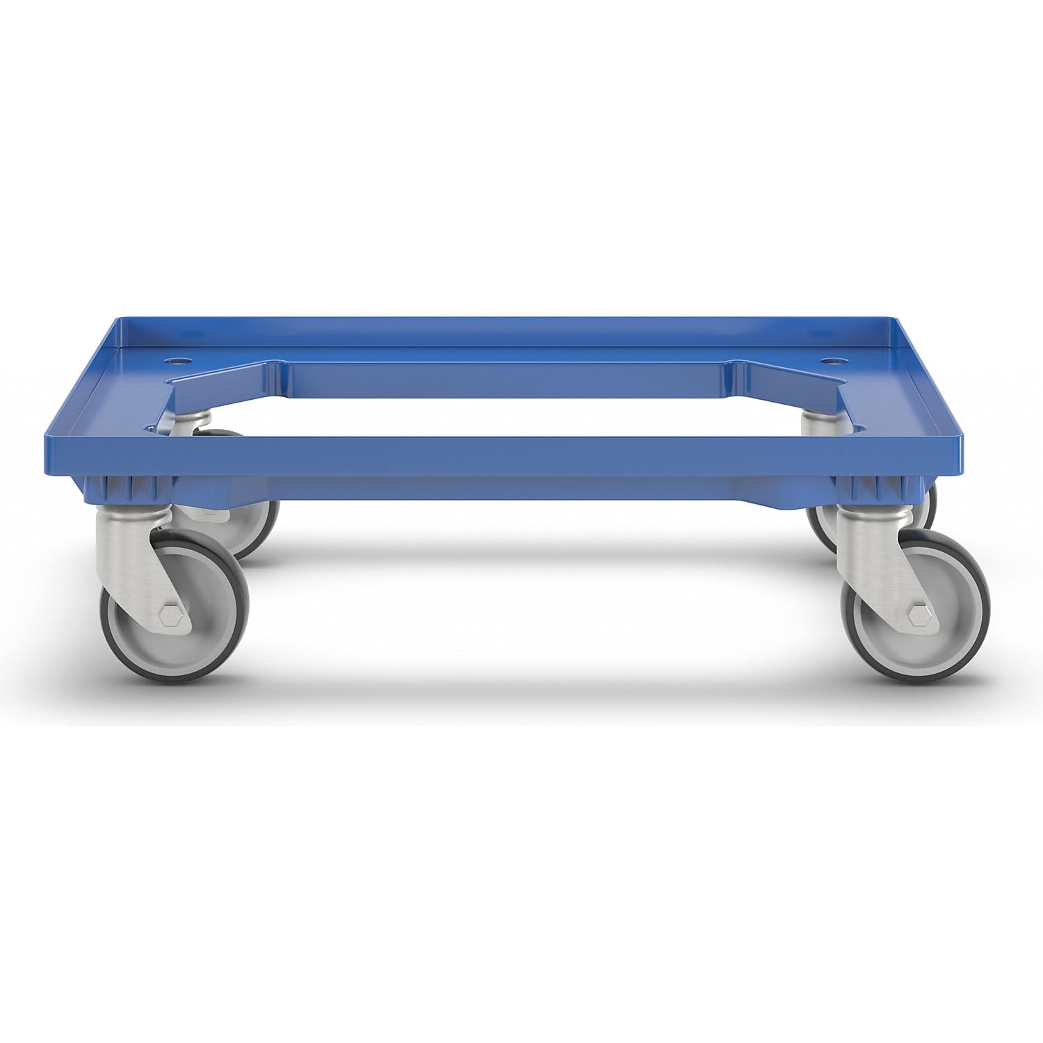 eurokraft | Plateau roulant professionnel | 600 x 400 mm | 4 roulettes pivotantes à bandage caoutchouc | bleu