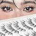 Anime Lashes With Clear Band Korean Lashes 13mm Natural Manga Look Eyelashes Wispy Anime Eyelashes 10 Pairs False Lashes Japanese Korean Natural Lashes Asian Makeup Cosplay Lashes by Obeyalash