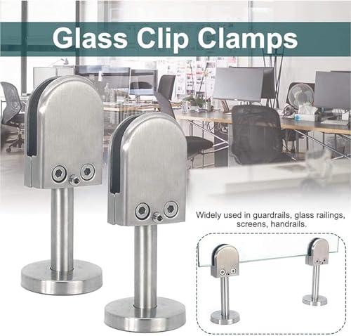 Abrazaderas de cristal ajustables en acero inoxidable para suelo y barandillas 5