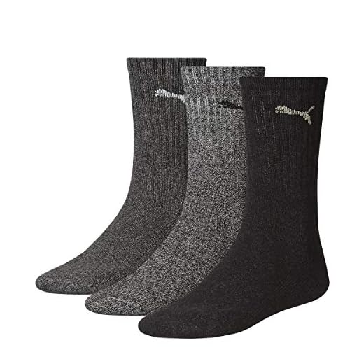 6 Paar PUMA Unisex Crew Socks Socken Sportsocken MIT FROTTEESOHLE (anthrazit/grey, 35-38)