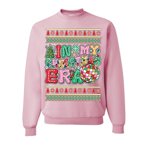 wild custom apparel In My Christmas Era Ugly Christmas Sweater Crewneck Sweatshirt